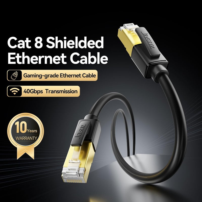 DiamondTiger Cat 8 Ethernet Cable, High Speed 40Gbps 2000Mhz Network Cord RJ45 Shielded Indoor Heavy Duty LAN Cables Compatible for Gaming PC PS5 Xbox Modem Router(15FT/5M) - Image 3